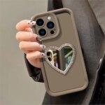 Love Heart Diamond Mirror Phone Case For Samsung A53 A52 A32 A13 A23 A33 A73 A12 A22 A72 4G 5G Soft Silicone Shockproof Cover