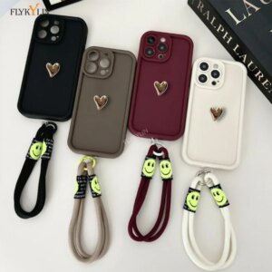 FLYKYLIN 3D Love Soft Silicone Phone Case For Samsung A56 A26 A36 A16 A06 A15 A35 A55 A25 A05 A54 Hand Rope Protective Cover