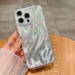 Luxury Camlet Pattern Laser Gradient Phone Case For iPhone 16E 16 11 12 13 14 Pro Max Plus Shockproof Bumper Air bag Soft Cover