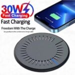 30W Fast Wireless Charger Pad Stand Phone Chargers Desktop Wireless Charging Station for iPhone 16 15 13 Samsung S25 S24 Xiaomi