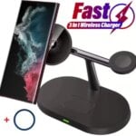 3 in 1 Magnetic Wireless Charger 30W Super Fast Charging Station For Samsung Galaxy S25 S24 Watch 7 6 5 4 3 2 Active 1 2 Earbuds