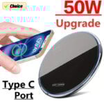 50W Wireless Charger For iPhone 16 15 14 Samsung Xiaomi Pad Stand Desktop Ultra thin Mobile Phone Chargers Fast Charging Station