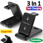 3 in 1 Wireless Charger Stand Foldable Fast Charging Station Phone Holder For iPhone 16 15 14 13 12 Pro Max Apple Watch Airpods