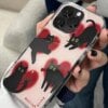 Ins Rose Cat Phone Case For iPhone 16 Pro Max 15 14 13 12 11 XR XS Max 7 8 Plus Y2K Senior Cartoon Soft Anti fall Phone Case