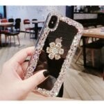 Luxury Funds Capa Diamond Flower Rhinestone Crown Case Cover For Samsung Galaxy A35 A55 A54 A22 A32 5G A52 A71 4G A51 A72 Coque