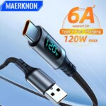 6A USB Type C Cable 120W Fast Charging Phone Charger Cable For Samsung Xiaomi Redmi Huawei Quick Charge USB C to USB C Data Cord