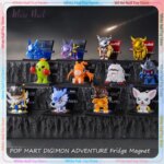 NEW POP MART Digimon Adventure Fridge Magnet Mystery Box Digital Monster Anime Figure Greymon Blind Box Decoration Birthday Gift