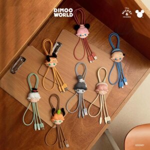 Genuine Dimoo World 2 In 1 Cable / Phone Charm Blind Box Fashion Periphery Phone Pendant Dimoo Mystery Box Toy Birthday Gift
