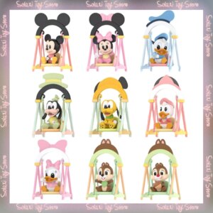 Original Popmart Disney Swing Series Blind Box Figures Model Cute Catone Mickey Tabletop Display Mystery Box Surprise Doll Gift