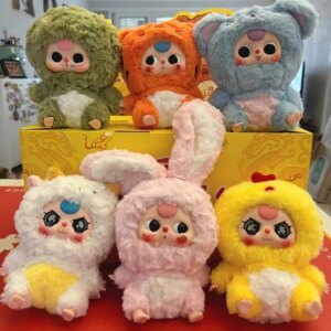 12 Chinese Zodiac Series Baby Three Plush Blind Box Toys Anime Figures Kawaii Dolls Mystery Box Cajas Misteriosas For Girls