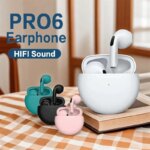 TWS Pro6 Earphone Bluetooth Headphones with Mic 9D Stereo Pro 6 Earbuds for Xiaomi Samsung Android Wireless Bluetooth Headset