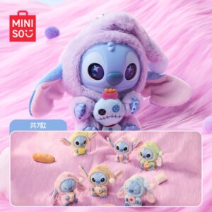 MINISO Disney Stitch  "Gotta Eat" Series Vinyl Plush Mystery Blind Box Cute Figure Food Theme Collectible Toy Kids birthday Gift
