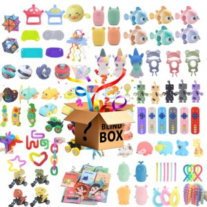 Random Blind Box Baby Toys Fidget Toys Mystery Gifts Pack Surprise Box 300 Different Toys Set Antistress Relief Toys for Kids