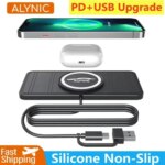 Car Wireless Charger Pad Silicone Non-slip Mat PD USB C Induction Fast Car Charging Station for iPhone 16 15 14 AirPods Samsung