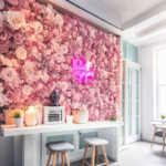 Silk Rose Background Flower Wall Wedding Decoration 3D Artificial Flower Wall Panel Home Decoration Background Party Baby Shower