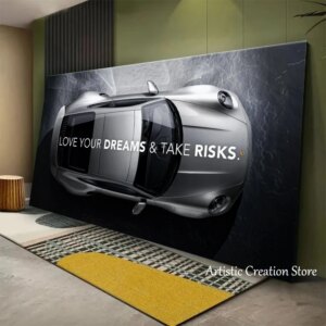 Love Your Dreams Success Motivational Car Poster Luxury Sports Car Inspirational Print Canvas Wall Art Picture Office Home Decor