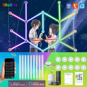 Smart lamp Bar WIFI LED Smart Wall Lamp RGBIC Light Bar DIY Atmosphere Light Starry Sky Lamp App Backlight Bedroom Game Lights