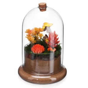 1PCS Clear Dome Glass Terrarium Moss Eternal Flower Vase Ecosystem Jar Succulent Planter Micro Landscape Container Home Office