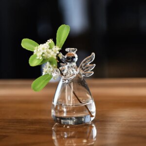 Angel Glass Vase Small Flower Bottle for Home Decoration Hydroponic Plant Pot Container Garden Ornament  Angel Vase for Weddings