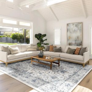 VIKAMA Flannel Boho Texture Living Room Cushion Desk Bedside Rug Indoor Carpet Door Mat Large Floor Mat Home Decor Easy Care