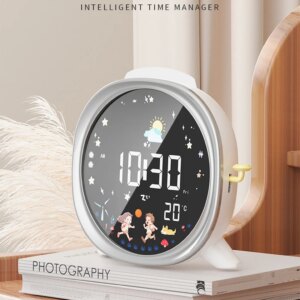 Creative Desktop Alarm Clock Digital Clock Student Luminous LED Smart Digital Temperature Timer Cute Bedroom Table Desk Decor