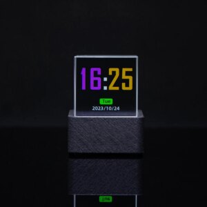 Crystal Cube Photo Display Holographic Desktop Smart Weather Station Digital Clock With GIF Animations Album