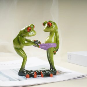 NORTHEUINS Resin Abstract Funny Frog Couple Decoration Wedding Gift Lover Figurines Valentine's Day Crafts Ornament Home Decor