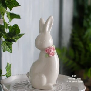 Miss Animal Rose Rabbit Home Garden Decorations Desktop Ornaments Gift  Fairy Garden Miniatures  Kawaii Accessories Figurine