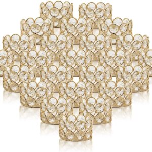 24PCS Crystal Gold Votives Candle Holder Elegant Decorative Tealight Candle Holders for Weddings Parties Chirstmas Gifts