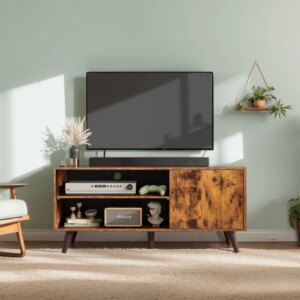 GALAXHERO TV Stand Entertainment Center Mid-Century Modern TV Console Living Room Bedroom Media Stand Ample Storage