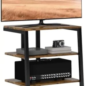 TV Stand, Entertainment Center, Adjustable Shelves, Extension Lead Holder, Small TV Table, Storage, Rustic Brown, Living Room