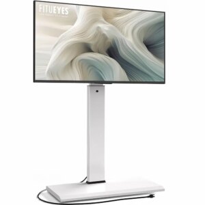 Floor Swivel Tv Stand With Power Outlet For 32-65 H Tvs, Floor Tv Stand With Mount Height Adjustable With Iron Base, Hold Up To