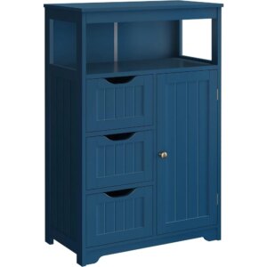 Bathroom Floor Cabinet, Free Standing Wooden Storage Organizer Multiple Tiers Storage Living Room Cabinet