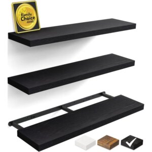Floating Shelves for Wall, 36 inches Long Wall Mounted Rustic Wood Shelf for Bathroom, Bedroom, Living Room, for Books/Storage