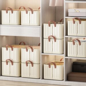 1pc Drawer Clothes Storage Box Foldable Grid Clothes Trousers Storage Basket Large-capacity Storage Box Wardrobe Organizer