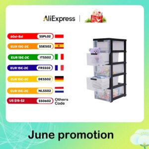 PP Plastic Storage Cabinet 5 Drawers Stackable Clothes Storage Box Organizer HOT
