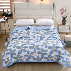 Quilted summer single double bed light Printed quilt core Air conditioning quilting twin queen size duvet Thin plaid comforter