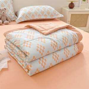 Simple Style Comforter edredon Single/Double Bedspread Plaid Duvet Air Condition Quilt 100x150cm Nap Blanket (No Pillowcase)