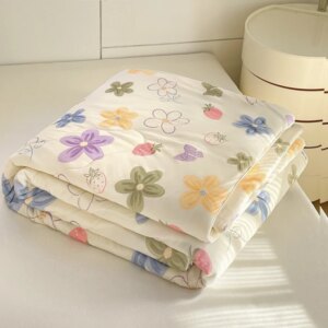 Bonenjoy Comforter Floral Style Duvets Single Bedspread Summer Thin Quilt одеяло Soft Blanket for Home (No Pillowcase)