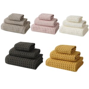 Pure Cotton Waffle Cover Towel Skin Friendly Gift Waffle Towel Bath Towel Square Towel All Cotton Three Piece Set