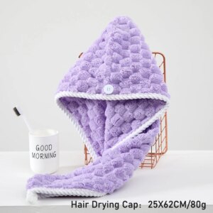 Women's Coral Fleece Hair Quick-Drying Towel Shower Cap Soft Absorbent Girls Bathroom Hair Drying Cap Adult Children Headscarf