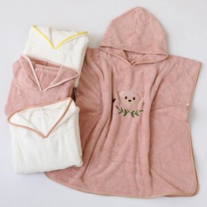 Baby Bathrobe Hooded Soft Coral velvet Absorbent Towel Cute Cartoon Animal Cape Toddler Blanket for Children Boys Girls