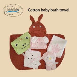 Animals Cartoon Baby Bath Hooded Towel Cotton Absorbent baby clothes Bathrobe Infant Blanket for Boys Girls 0-36 months