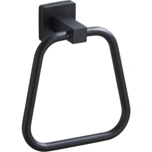 Matte black bathroom towel ring, kitchen towel rack hanger wall mounted stainless steel