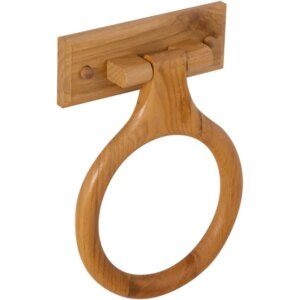 Bathroom wall-mounted towel ring, sturdy and easy to install, honey oak