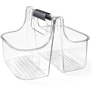Clear Caddy Organizer with Handle Shower Caddy Stackable Plastic Bin Basket for Bathroom Shower Craft organizer