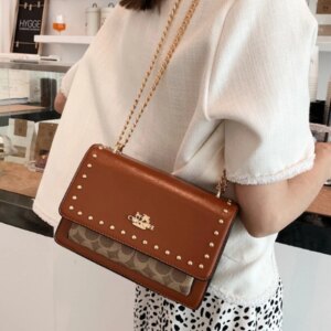 2025 New! Stylish Small Square Bag for Women - High - Quality, Versatile Crossbody with Chain & Rivet Details