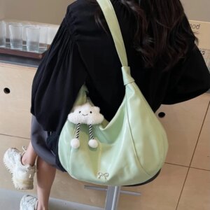 2025 NEW Summer Large Capacity Underarm Shoulder Bag Crossbody Bag Women's Fashion Backpack Comes with a Small Doll as a Gift