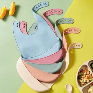 Baby Bib Adjustable Waterproof Bibs Babies Soft Edible Silicone Newborn Saliva Dripping Towel Drooling Children Scarf BPA Free