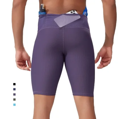 Men’s Quick-Dry Gym Compression Shorts with Mesh Back & Pockets